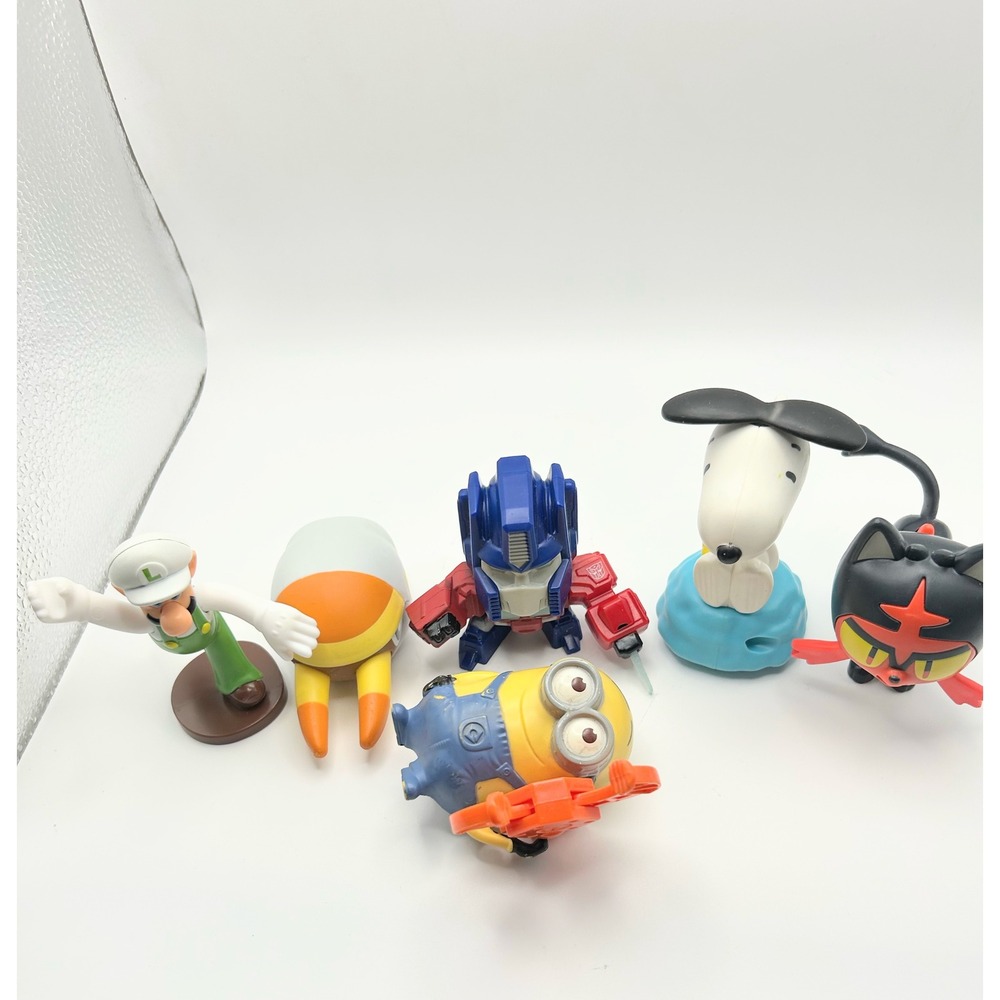 Mixed Character Figure Lot Luigi Optimus Prime Snoopy Minion Pokemon Litten 6pc - Picture 8 of 9